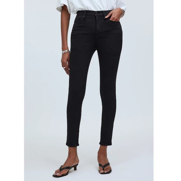 New MADEWELL Women's Black Frost Stretch Tall 10" High-Rise Skinny Jeans Size 24 - Picture 1 of 9